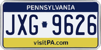 PA license plate JXG9626