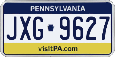 PA license plate JXG9627