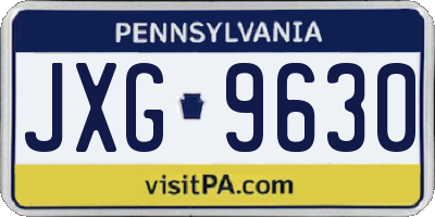 PA license plate JXG9630