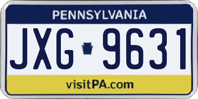PA license plate JXG9631