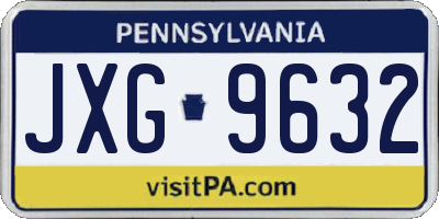 PA license plate JXG9632