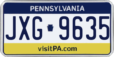 PA license plate JXG9635