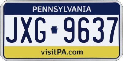 PA license plate JXG9637