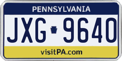 PA license plate JXG9640