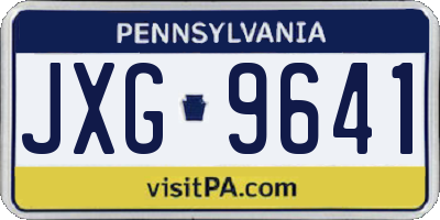PA license plate JXG9641