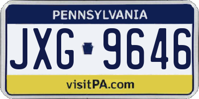 PA license plate JXG9646