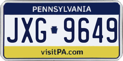 PA license plate JXG9649