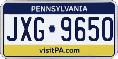 PA license plate JXG9650