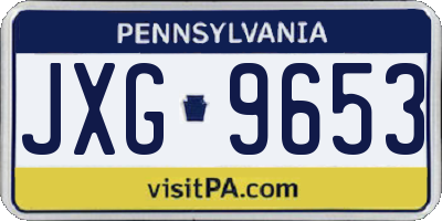 PA license plate JXG9653