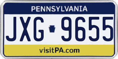 PA license plate JXG9655