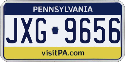 PA license plate JXG9656