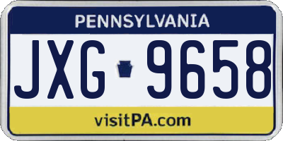 PA license plate JXG9658