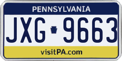 PA license plate JXG9663