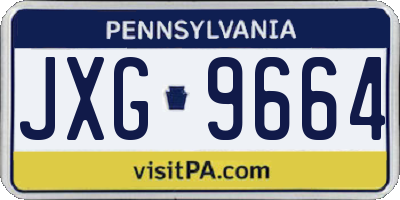 PA license plate JXG9664