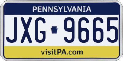 PA license plate JXG9665