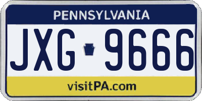PA license plate JXG9666