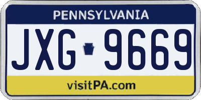 PA license plate JXG9669