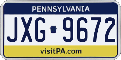 PA license plate JXG9672