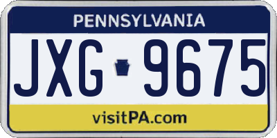 PA license plate JXG9675