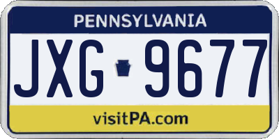 PA license plate JXG9677