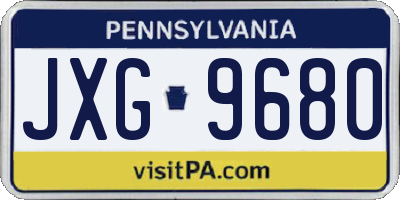 PA license plate JXG9680