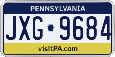 PA license plate JXG9684