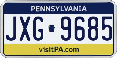 PA license plate JXG9685