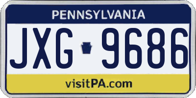 PA license plate JXG9686