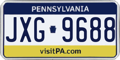 PA license plate JXG9688