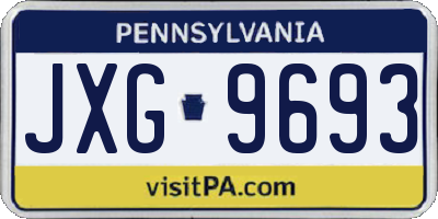 PA license plate JXG9693