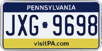 PA license plate JXG9698