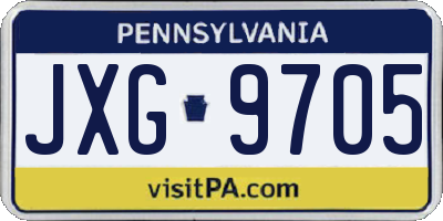 PA license plate JXG9705