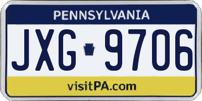 PA license plate JXG9706