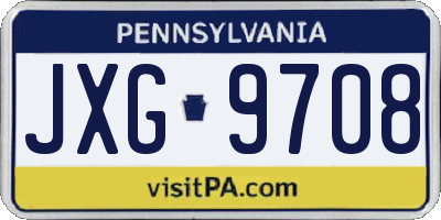 PA license plate JXG9708