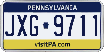PA license plate JXG9711
