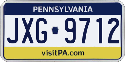 PA license plate JXG9712