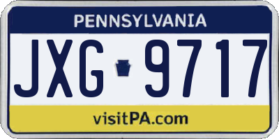PA license plate JXG9717