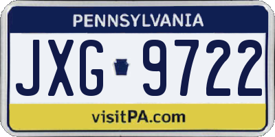 PA license plate JXG9722