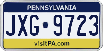 PA license plate JXG9723