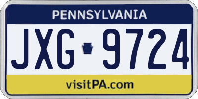 PA license plate JXG9724