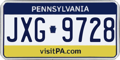 PA license plate JXG9728