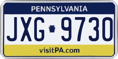 PA license plate JXG9730