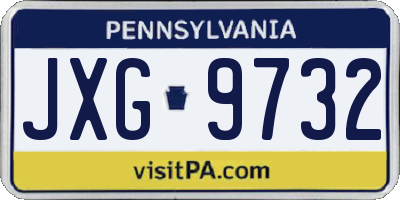 PA license plate JXG9732