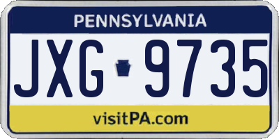 PA license plate JXG9735
