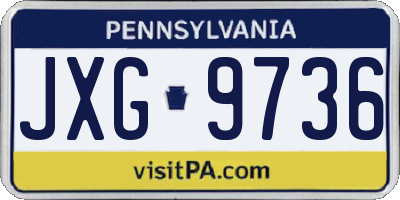 PA license plate JXG9736