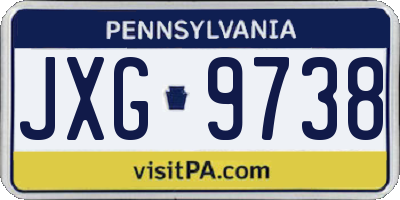 PA license plate JXG9738