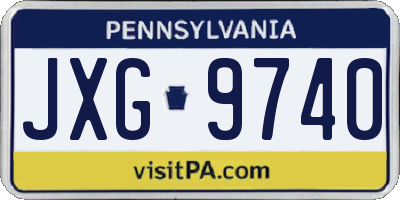 PA license plate JXG9740