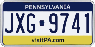 PA license plate JXG9741