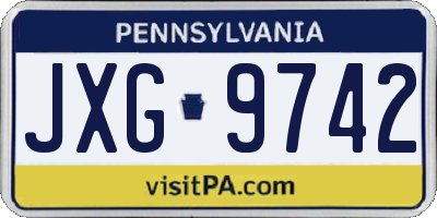 PA license plate JXG9742