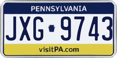 PA license plate JXG9743